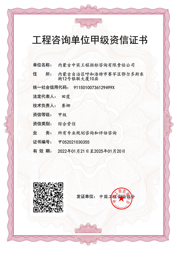 开云(中国)单位甲级综合资信证书