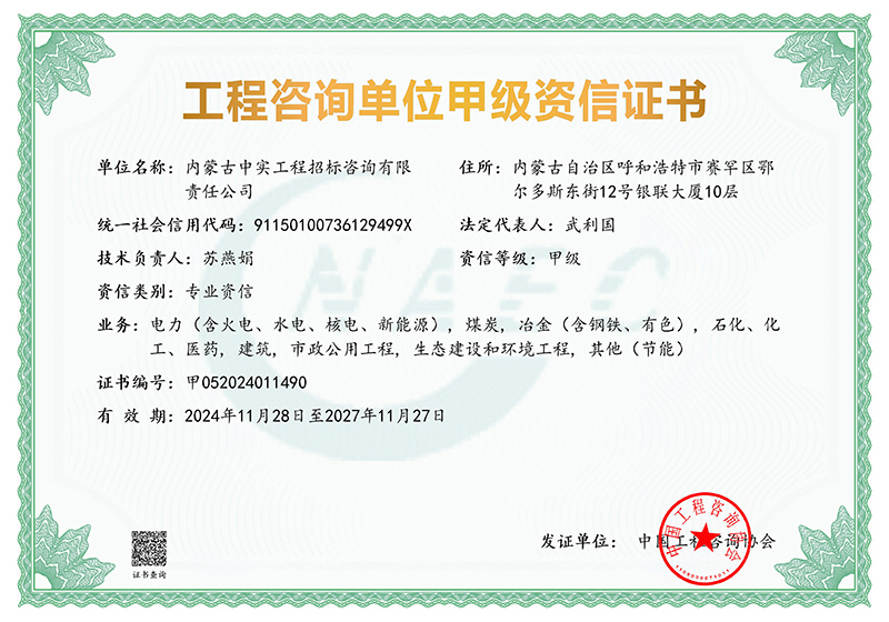 开云(中国)单位甲级专业资信证书