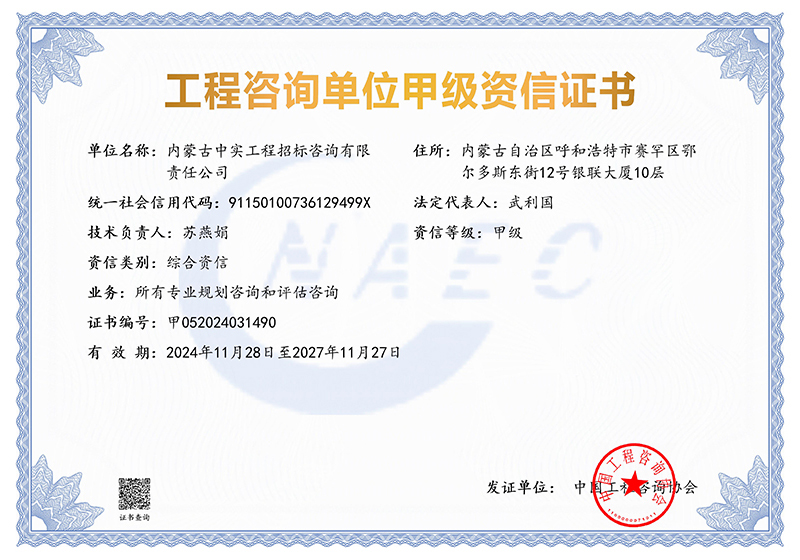 开云(中国)单位甲级综合资信证书
